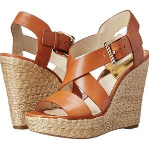 Michael Michael Kors Giovanna Luggage Wedge Sz 9